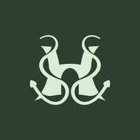 Brief h Schlange Tier modern kreativ Logo vektor