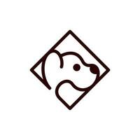 Tier Hund Kopf Platz Linie einfach kreativ Logo vektor