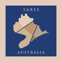 Karte von Taree Stadt geometrisch einfach Logo vektor