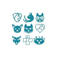 djur- katt uppsättning ikon samling kreativ illustration design vektor
