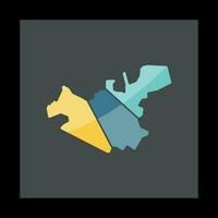 Lozova Stadt Karte geometrisch modern kreativ Logo vektor