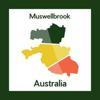 Karte von Muswellbrook Stadt modern kreativ Logo vektor
