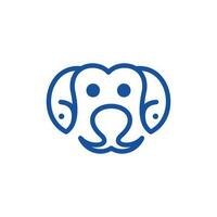 Tier Hund Kopf Fisch Linie kreativ Logo vektor