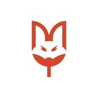 Fuchs Kopf Tier mit Tulpe Rose kreativ Logo vektor