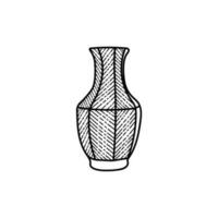 Vase Keramik elegant Linie Kunst kreativ Logo vektor
