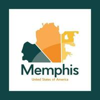 Karte von Memphis Stadt geometrisch einfach Logo vektor