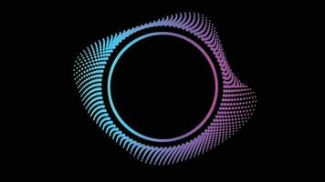 neon cirkel på svart vektor