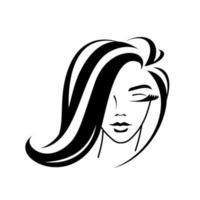kvinna ansikte logotyp vektor