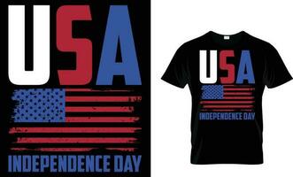 4th juli USA självständighetsdagen t-shirt design vektor