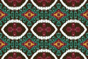 motiv ikat blommig paisley broderi bakgrund. geometrisk etnisk orientalisk mönster traditionell. ikat aztec stil abstrakt vektor illustration. design för skriva ut textur, tyg, saree, sari, matta.