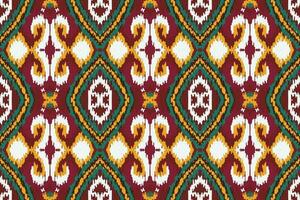 afrikanisch Ikat Blumen- Paisley Stickerei Hintergrund. geometrisch ethnisch orientalisch Muster traditionell. Ikat Blume Stil abstrakt Vektor Illustration. Design zum drucken Textur, Stoff, Saree, Sari, Teppich.