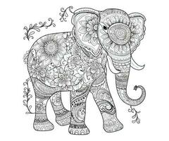 süß Elefant Färbung Buch Seite zum Kinder vektor