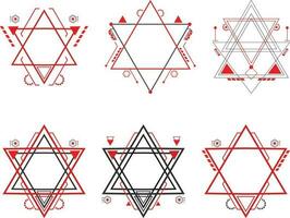 uppsättning av helig geometri symboler på vit bakgrund. vektor illustration.
