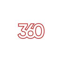 360 siffra logotyp design ikon vektor symbol, 360 grad minimalistisk logotyp design mall