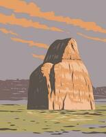 einsam Felsen auf See Powell im Tal Schlucht National Erholung Bereich Utah wpa Kunst Deko Poster vektor