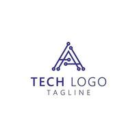 Brief ein Technik Logo Design Lager Vektor Bild