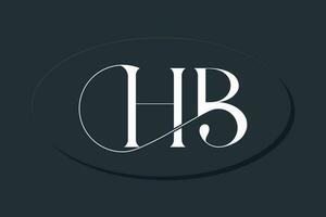 hb ligatur mode varumärke logotyp design mall vektor