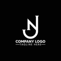 första nj brev logotyp. nj brev typ logotyp design vektor mall. abstrakt brev nj logotyp design