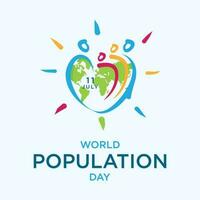 baner eller affisch av värld befolkning dag vektor design