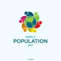 baner eller affisch av värld befolkning dag vektor design