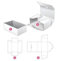 Kartonfach und umwickelte Abdeckung gestanzte Schablone vektor