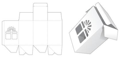 Verpackungsbox mit Geschenkbox Schablone gestanzte Vorlage vektor