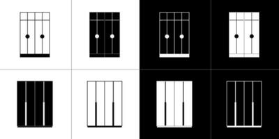 Kleiderschrank Symbole einstellen isoliert auf schwarz und Weiß Hintergrund. vektor