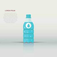 Wasser Flasche Symbol im eben Stil. Flasche Illustration auf Weiß isoliert Hintergrund. Wasser Plastik Container Konzept. vektor