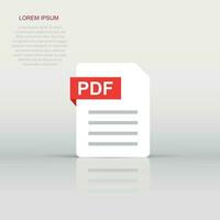 pdf dokumentieren Hinweis Symbol im eben Stil. Papier Blatt Vektor Illustration auf isoliert Hintergrund. pdf Notizblock dokumentieren Geschäft Konzept.