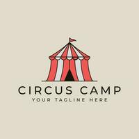 Zirkus Lager Logo Jahrgang Design mit minimalistisch Stil Logo Vektor Illustration Design