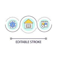 informell Bildung Programm Schleife Konzept Symbol. flexibel Lernen Zeitplan. studieren Prozess abstrakt Idee dünn Linie Illustration. isoliert Gliederung Zeichnung. editierbar Schlaganfall vektor