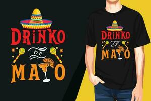 cinco de mayo t skjorta design, eller mexikansk festlig t skjorta design vektor