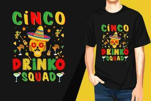 cinco de mayo t skjorta design, eller mexikansk festlig t skjorta design vektor