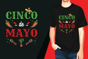 cinco de mayo t skjorta design, eller mexikansk festlig t skjorta design vektor