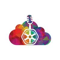 podcast hjul vektor logotyp mall design. moln form vektor illustration