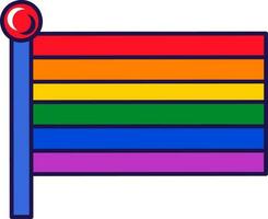 översikt flaggstång flagga traditionell Gay stolthet vektor