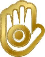 grunge guld religion jainism mystisk symbol vektor