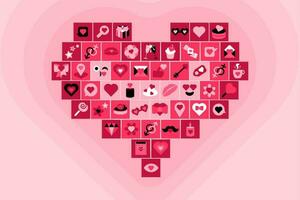 Liebe Herz Dating Rosa Symbol Collage vektor