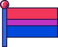 Gliederung Fahnenstange Flagge bisexuell Stolz vektor