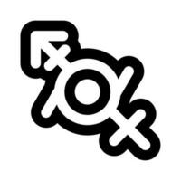 Gliederung Geschlecht Genderfluid schwarz Weiß Symbol vektor
