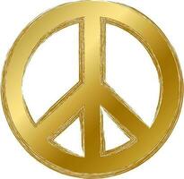 Grunge Gold Pazifismus Frieden Symbol vektor
