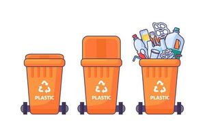 Plastik Abfall Recycling Sortierung Deckel Behälter vektor