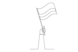 ein Hand halten Kolumbien Flagge hoch vektor