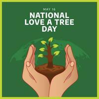 National Liebe ein Baum Tag Design Vorlage zum Feier. National Liebe ein Baum Tag Vektor Illustration. Baum und Hand Umwelt Design Vorlage.