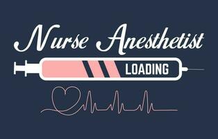 Krankenschwester Anästhesist, Krankenschwester T-Shirt deisgn vektor