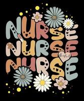 groovig Krankenschwester, retro Krankenschwester, Krankenschwester T-Shirt Design vektor