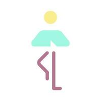 Baum Pose eben Farbe ui Symbol. Yoga Stehen Pose. balancieren Asanas. gesund Lebensstil. einfach gefüllt Element zum Handy, Mobiltelefon App. bunt solide Piktogramm. Vektor isoliert rgb Illustration