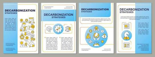 kol minska strategier blå broschyr mall. netto noll. folder design med linjär ikoner. redigerbar 4 vektor layouter för presentation, årlig rapporter