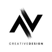 geometrisch Brief ein V Logo Design Vektor mit Bürste Schlaganfall Textur