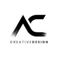 modern Brief ac Logo Design Vektor mit Bürste Schlaganfall Textur